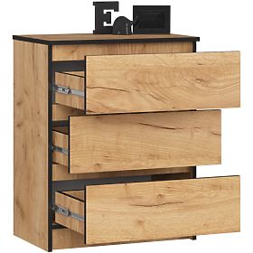 CREDENZA K60 3 CASSETTI CLP PK ROVERE CRAFT