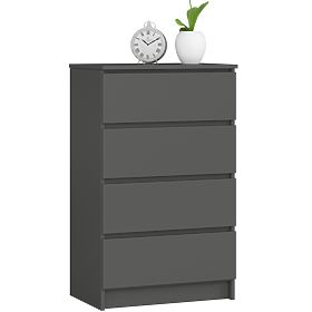 CREDENZA K60 4CASSETTI CLP PK GRAFITE GRIGIO