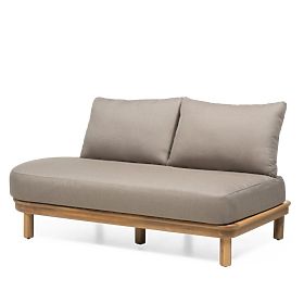 Divano angolare da giardino con tavolino Summerland, legno di acacia, aspetto teak, marrone-grigio, 