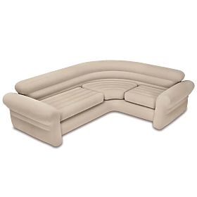 Divano angolare gonfiabile a quattro posti 257x203x76 cm beige INTEX 68575, INTEX