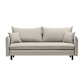 Divano con funzione letto e spazio di stoccaggio Notti, beige-grigio