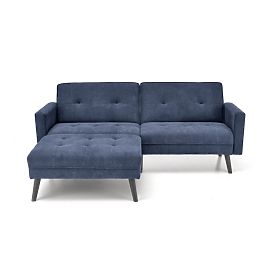 Divano letto CORNELIUS con funzione angolare blu (1p=1ks)