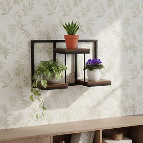 Fioriera loft nera JOSE RUSTIC rovere invecchiato