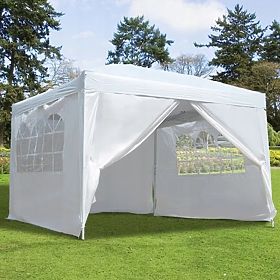 Gazebo da giardino 3x3 m 4 pareti bianco MultiGarden