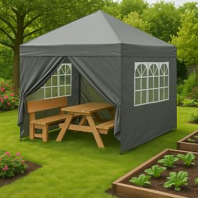 Gazebo da giardino 3x3 m a montaggio automatico + 4 pareti laterali MultiGarden