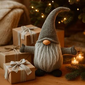 Gnomo di Natale 35 cm YX045 GRIGIO