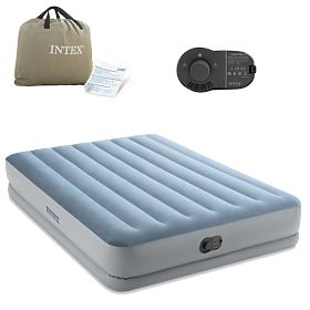 Grande materasso gonfiabile per due persone 203x152x36 cm con pompa elettrica integrata letto INTEX , INTEX
