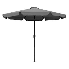 Grande Ombrellone da Giardino 3m Inclinato con Manovella Grigio, MultiGarden