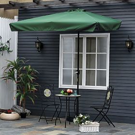 Grande ombrellone da giardino rettangolare inclinabile con manovella verde 200 x 140 cm, MultiGarden