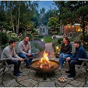 Grande solido braciere da giardino in ghisa 60 cm ideale per falò