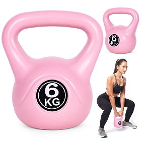 Kettlebell manubrio 6 kg per esercizi manubrio a sfera peso fitness rosa ModernHome