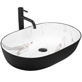 Lavabo da appoggio Rea CLEO 61 BLACK AIAX MATT, Rea