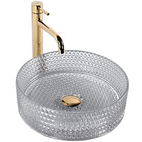 Lavabo da mobile Rea Cristal Grigio Chiaro