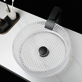 Lavabo da mobile Rea Cristal Trasparente 35, Rea