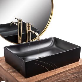 Lavabo da mobile REA Inga Black Marble Mat, Rea