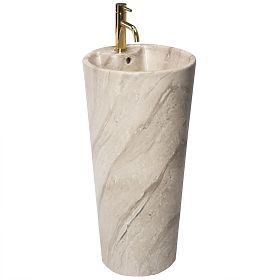 Lavabo in ceramica autoportante Blanka Natural Matt Marmo, Rea