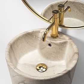 Lavabo in ceramica autoportante Blanka Natural Matt Marmo, Rea