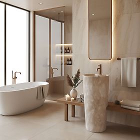 Lavabo in Ceramica Autoportante Blanka Savana Matt, Rea