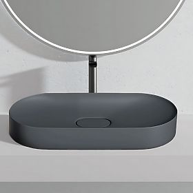 Lavabo in conglomerato IRIS 71 CM grigio opaco, Rea