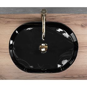 Lavabo senza tempo Rea Nadia 50 Black Stone, Rea