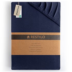 Lenzuolo AMBER colore blu navy stile classico materiale jersey 80-90x200 DecoKing