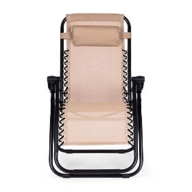 Lettino da giardino con schienale regolabile ZERO GRAVITY ModernHome - beige, MultiGarden