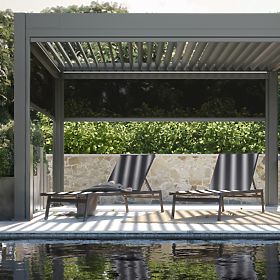 Lettino da giardino Shelly regolabile, in alluminio, grafite