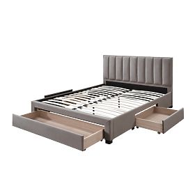 Letto GRACE 160 con cassetti, velluto beige, Halmar