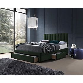 Letto imbottito 160x200 LUSIA - Verde scuro