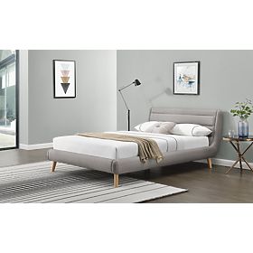 Letto imbottito ELANDA 160X200 cm - grigio chiaro