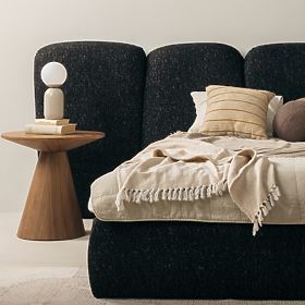 Letto imbottito Fencee 160x200 cm, con rete, arrotondato, nero, lectus