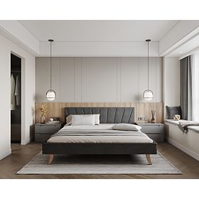 Letto imbottito HEAVEN 180 x 200 cm - Grigio