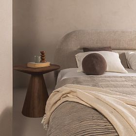 Letto imbottito Luno 160x200 cm, con rete e spazio di stoccaggio, beige chiaro, arrotondato, lectus