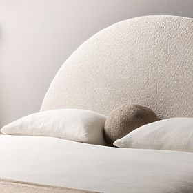 Letto imbottito Orbi 140x200 cm, con rete e spazio contenitore, arrotondato, beige, lectus