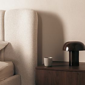 Letto imbottito Snoovia 160x200 cm, con rete e spazio contenitivo, beige chiaro