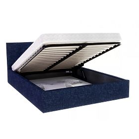 Letto imbottito TULSA 160 x 200 cm - Blu scuro
