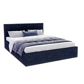 Letto imbottito TULSA 160 x 200 cm - Blu scuro