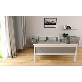 Letto in legno Ikar 200 x 90 cm - grigio-bianco