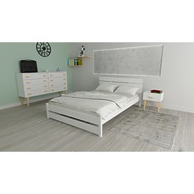 Letto in legno Max 200 x 120 cm - bianco