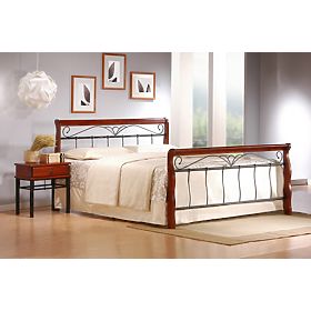 Letto VERONICA 160 cm ciliegio antico/nero (4p=1ks)