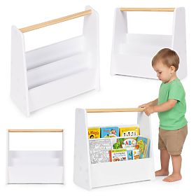 Libreria per bambini Montessori scaffale per libri organizzatore 2 livelli bianco ECOTOYS