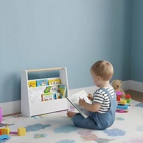 Libreria per bambini Montessori scaffale per libri organizzatore 2 livelli bianco ECOTOYS