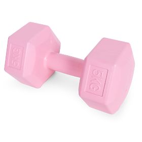 Manubri esagonali set 2x5 kg pesi per esercizi fitness rosa ModernHome