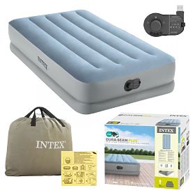 Materasso gonfiabile per una persona 191x99x36 cm con pompa elettrica USB integrata letto INTEX 641, INTEX