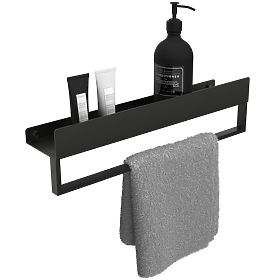 Mensola da bagno per vasca SF01 45cm nero opaco