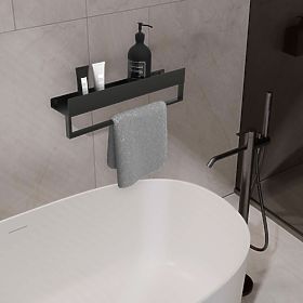 Mensola da bagno per vasca SF01 45cm nero opaco