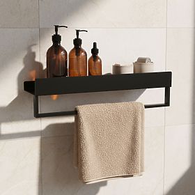Mensola da bagno per vasca SF01 45cm nero opaco