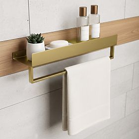 Mensola da bagno per vasca SF01 45cm oro spazzolato, Rea