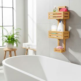 Mensola in bambù MANILA a 3 livelli per cucina e bagno