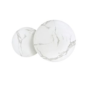 MERCURY 2 set di 2 panche, struttura - argento, vetro - marmo bianco (1p=1pz), Halmar